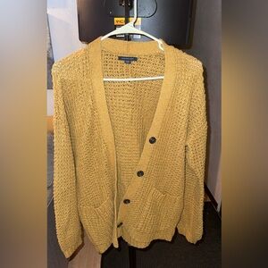 American Eagle Women's Mustard Yellow Cardigan Sweater